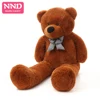 Free Shipping Huge Plush Animal Toy Skin Unstuffed Cuddly Teddy Bear with Bowknot Adorable Pillow 140cm Dark Brown Niuniu Daddy