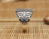 Vintage Retro 925 Silver Square Empty Inlaid Beeswax Ring Tray Support Holder Setting