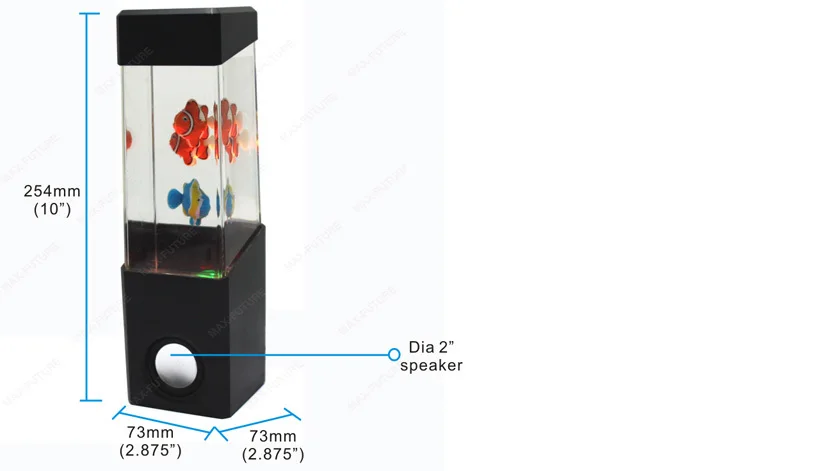 Hot sales led dancing water show speaker with small aquarium, LED Water Light Speaker with dancing fish