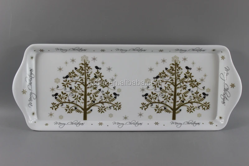 Mealmin Christmas Tray Plastic Xmas Food Tray