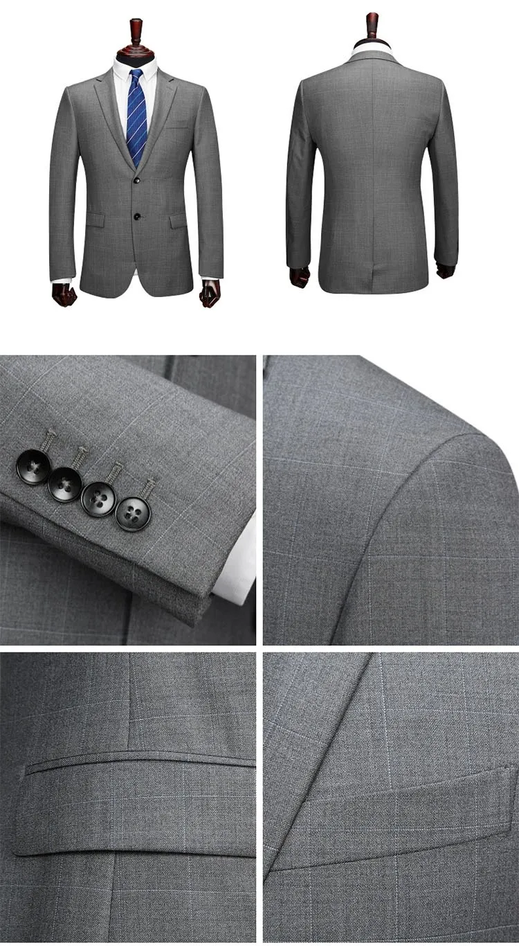 Wool Suit Fabrics Handmade Men Blazer Custom Embroidered Men Wedding ...