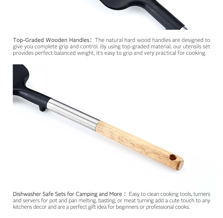 8 Piece Ecofriendly Nylon Kitchen Utensil Set With Stainless Steel And