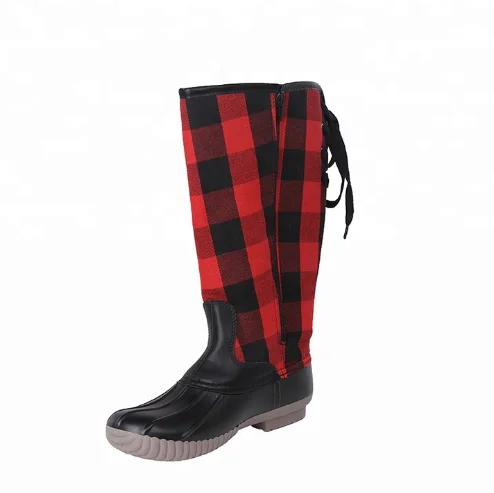 tartan rain boots