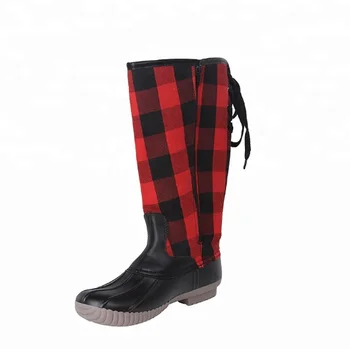 checkered rain boots