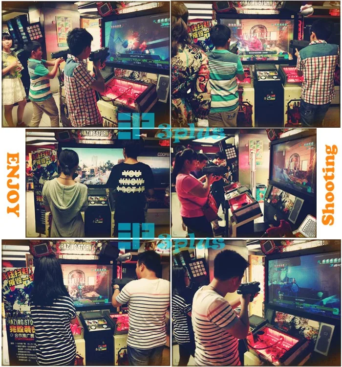 Threeplus 55 Inch Coin Operated Simulator Rambo Shooting Video Arcade Game Machine