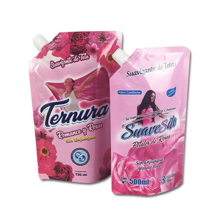 Custom Spout Pouch Standing Liquid Shower Packaging Bag Doypack With Central Spout For Detergent