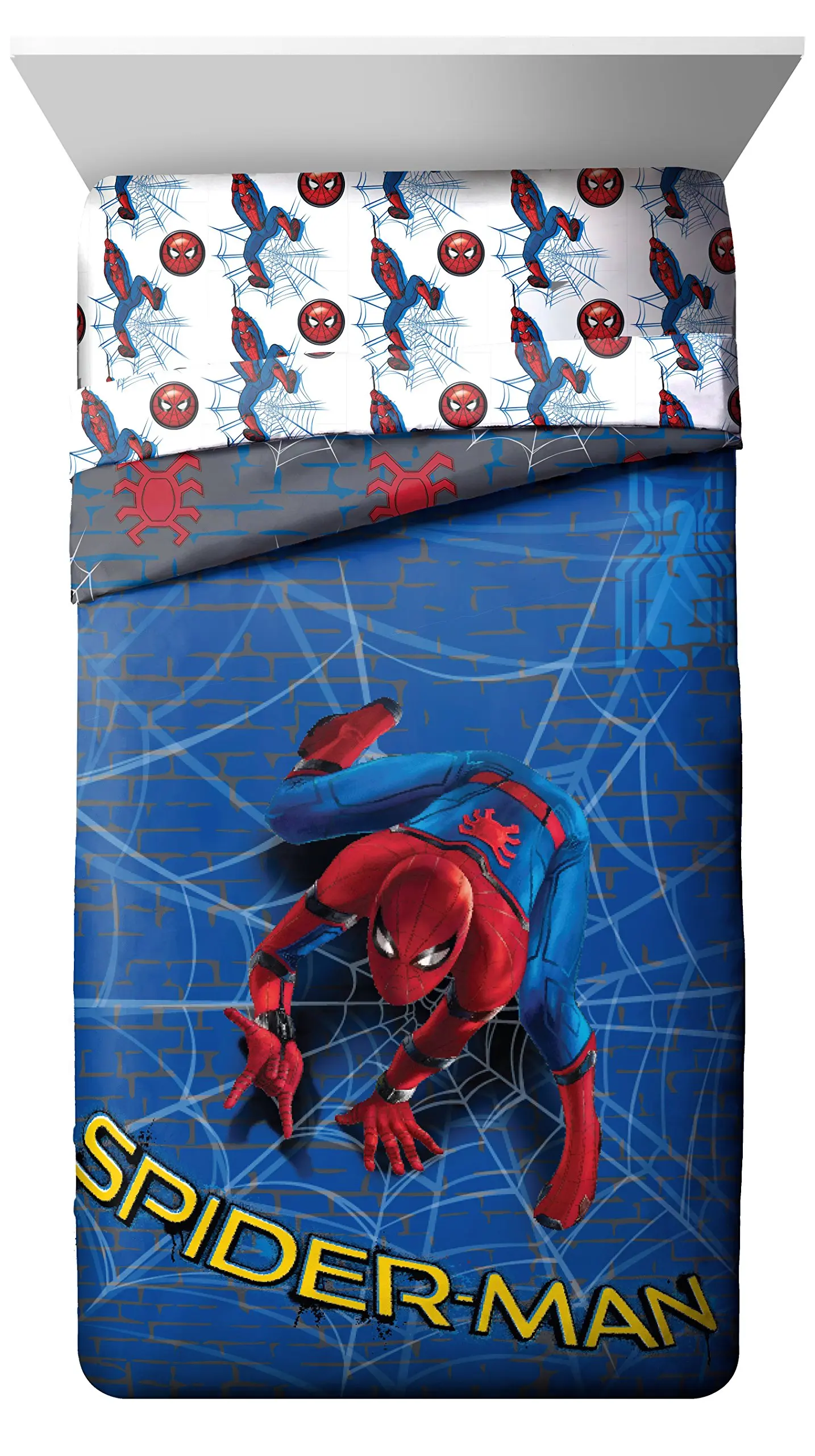 Spiderman Pillow Case Reversible Marvel Jay Franco Single Standard