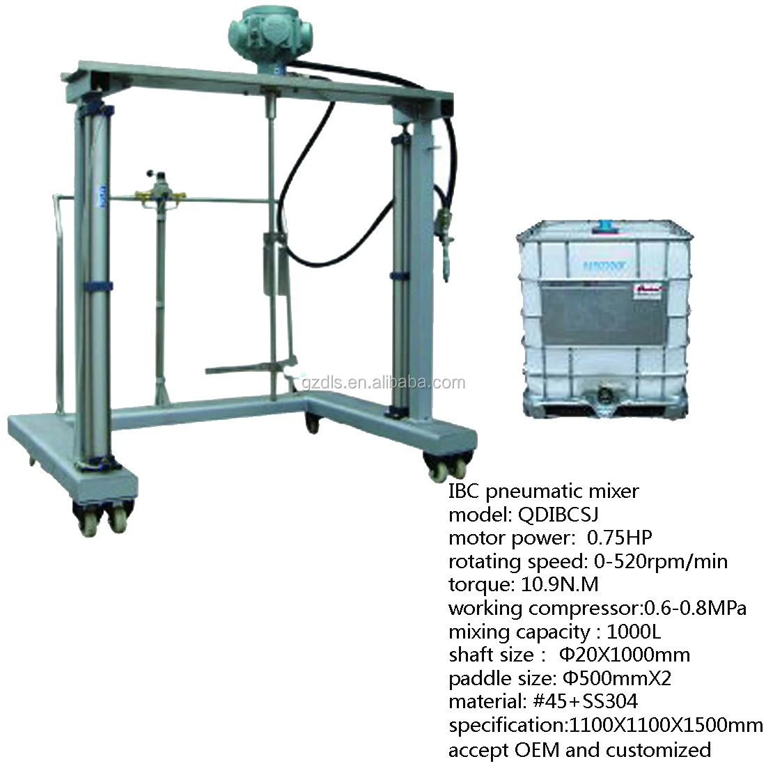 Customize Stable Air Lifting Pneumatic Paint Mixer Ibc Tank Mixer For 1000l Ibc Tank Buy Ibc