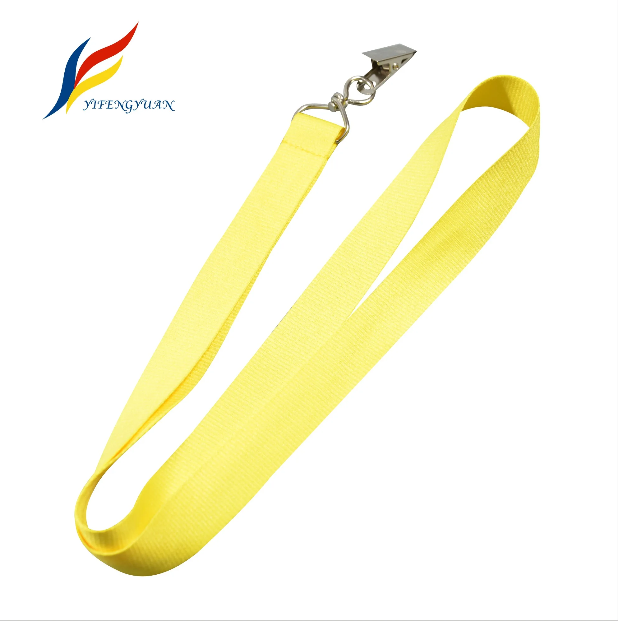 Polyester Yellow Blank Custom Stock Lanyard With Badge Holder Buy Id