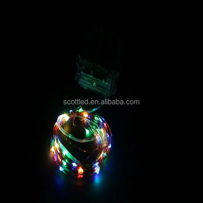 New Item 5M 50LEDs RGB Color 3AA Battery Operated With Remote Controller Xmas Copper Wire LED String Lights