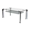high end metal and glass silver coffee table