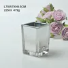 home decoration use crystal colored/clear cube glass vases cheap price rectangle shaped vase white and black color