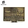 custom square 3D enamel antique copper metal plate award