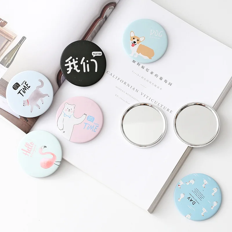 Free Shipping Custom Gift Pocket Mirror Cheap Small Souvenir Cosmetic Mirror Novelties Mirror
