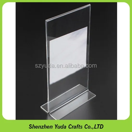 High End Clear Acrylic Price Tag Holder Acrylic Stand Up Sign Holder