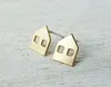 Luxury House Shape Two Windows High Quality Stainless Steel Cute Kids Earrings