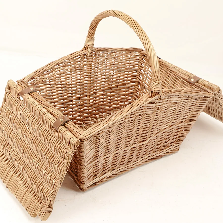 Empty Storage Triangle Wicker Baskets Chest With Double Lid Buy