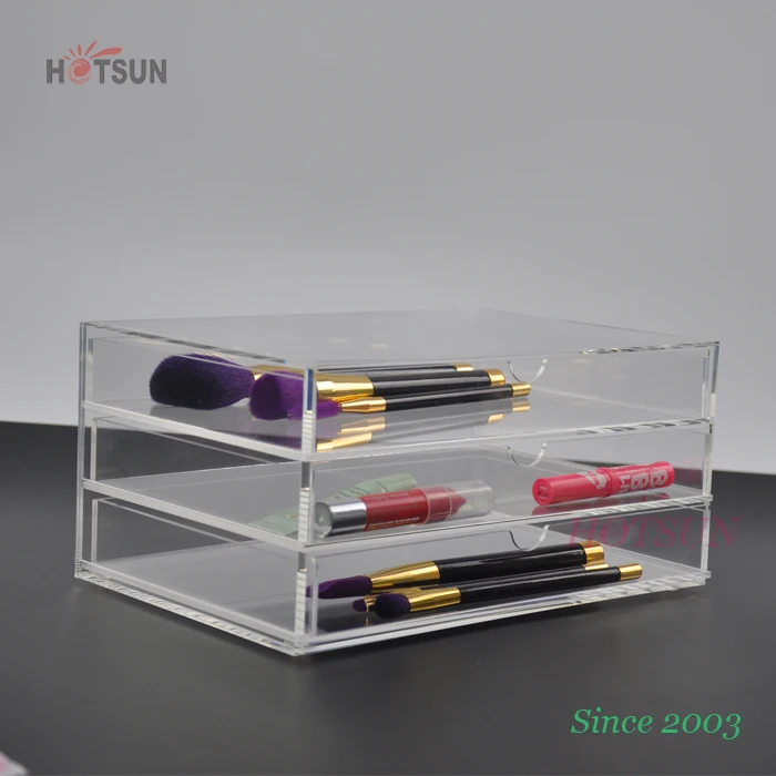 Clear 3 Drawer Box Acrylic Makeup Organizer Box With Handle Buy