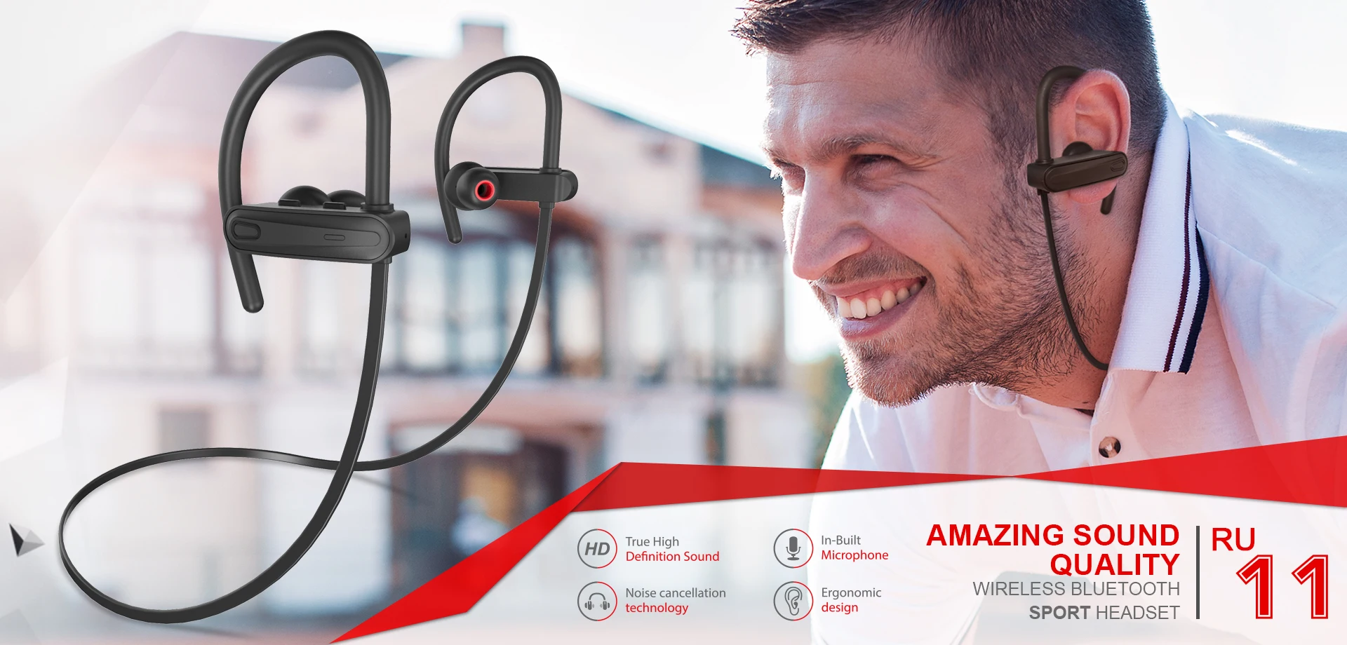 最新无线噪音消除耳机良好的价格 rohs 蓝牙耳机 ru11-sandra