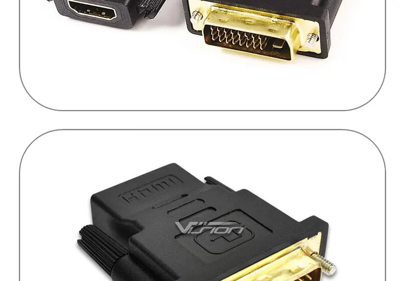 GOLD PLATED DVI 24+1 MALE TO HDMI CABLE LEAD WIRE 1M FOR TV - ANKUX.COM