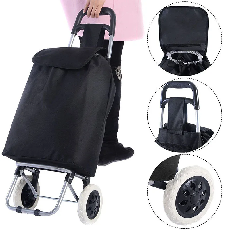 Shopping Trolley Bag Reusable Supermarket Trolley Grocery Bag Foldable Dolly Grocery Cart