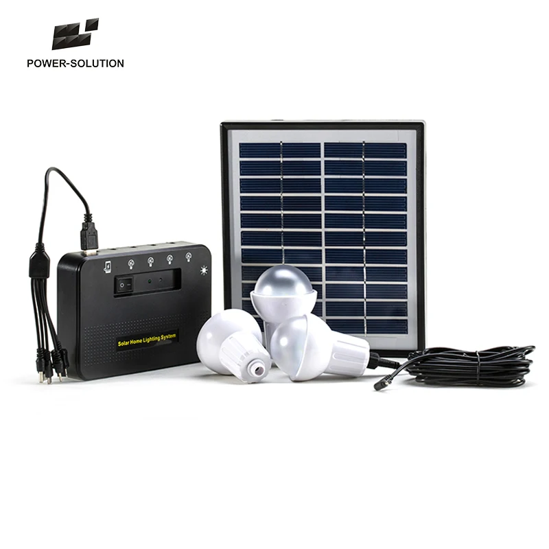 Qualified 4w Solar Panel 3pcs 1w Smd Led Bulbs Solar Kit Home Lighting