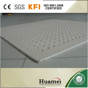 Wooden Color Square Perforated Gypsum Ceiling Tiles For Thailand