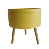 Popular Customized Color Round With Solid Wood Leg And Storage Wooden Coffee Table
