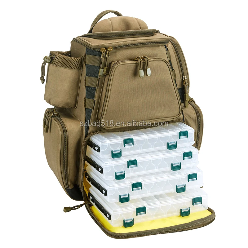Fishing Tackle Backpack Fishing Bag with Rain Cover