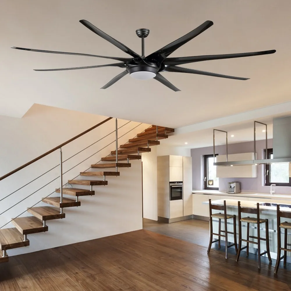 Hotel Lobby Big Ceiling Fan With Led Light 100 Inch Villa Ceiling Fans ...