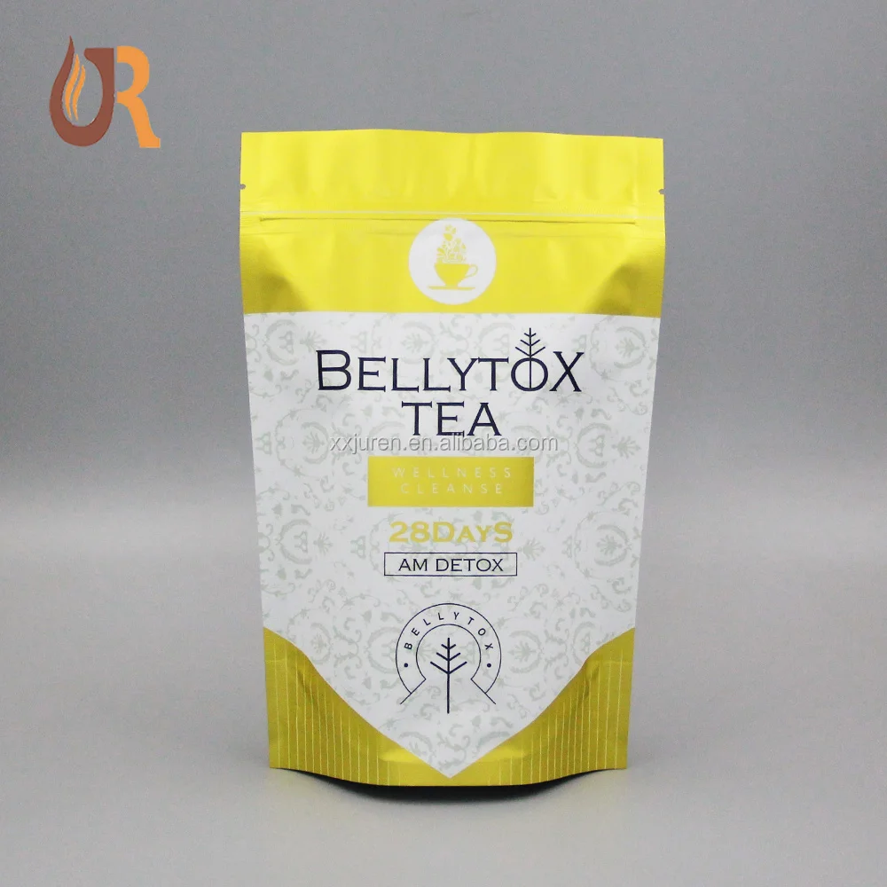 Custom Printed Empty Green Tea Bags / Herbal Detox Tea Packing Bag