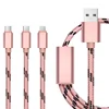 Factory Price Aamzon Hot sale One dual port usb charger 3 In 1 Metal Braid Charging Phone USB Cable