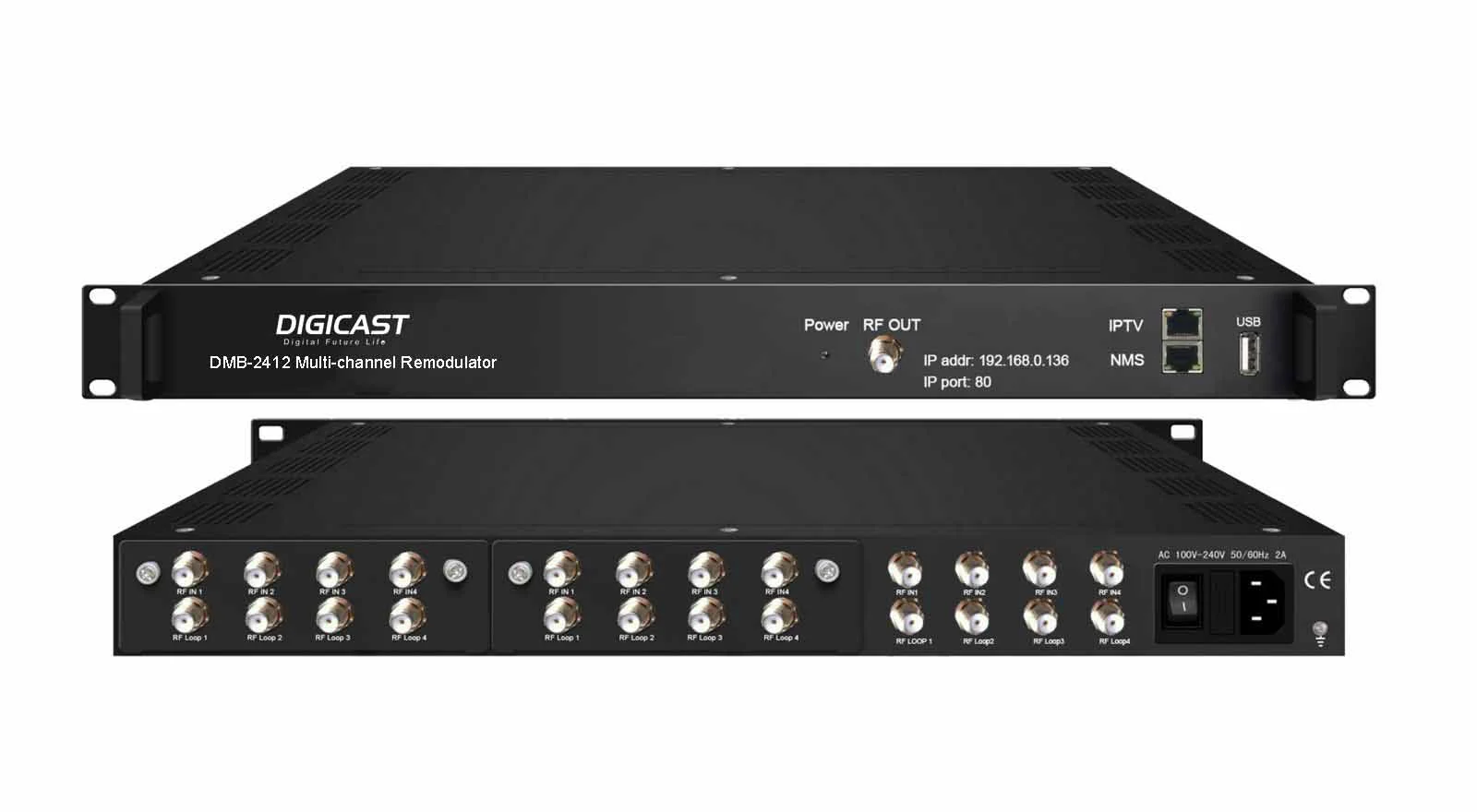 (dmb2412) Multichannel Remodulator Iptv Av Digital Rf Modulator