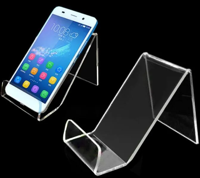Clear Small Single Cell Phone Holder Rack Acrylic Mobile Phone Display