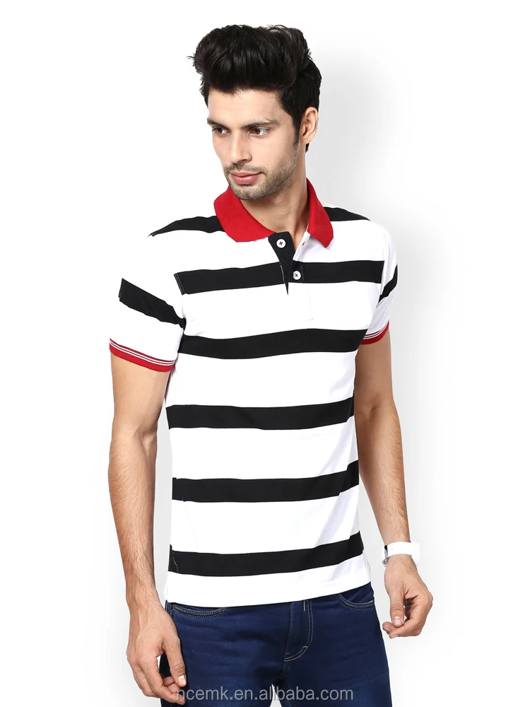 red and white striped polo t shirt