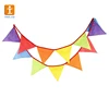 Customized Polyester Fabric Pvc paper Bunting flags/polyester fabric outdoor triangle decoration garden flag