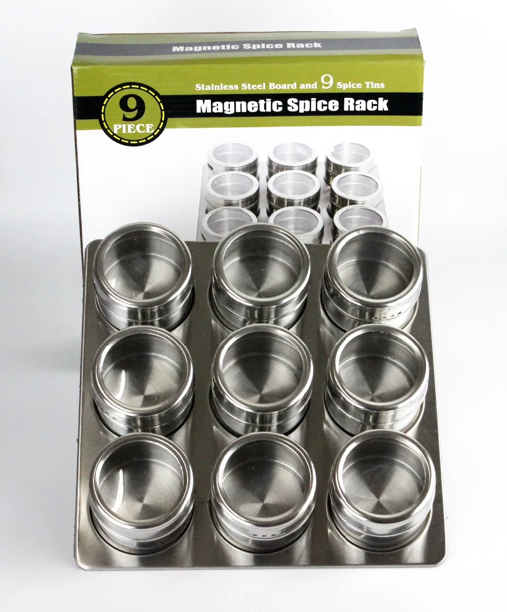 Amazon Hot Sale Stainless Steel Spice Tins With Rack,Filter