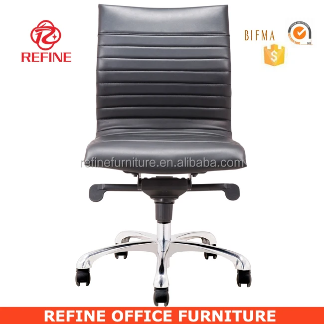 Modern Leather Armless Desk Chair For Hotel No Arms Rf S076m