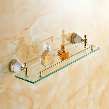6606 Gold Plated Gl Shelf Ceramic Bathroom Accessories 6606 Gold Plated Gl Shelf Ceramic Bathroom Accessories Shelves