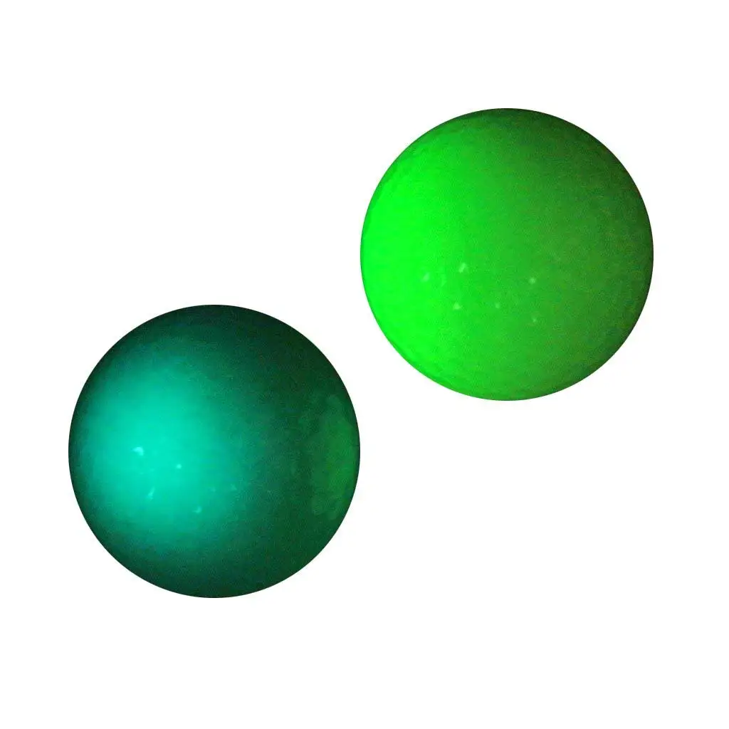 Dovewill 2 Pieces Golf Luminous Ball Training Balls Professional Fluorescent Rubber Tournament Ball Golf Gift Accessory Blue Green