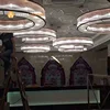 custom hotel extra large crystal chandelier luxury crystal metal pendant chandelier crystal ceiling light for project