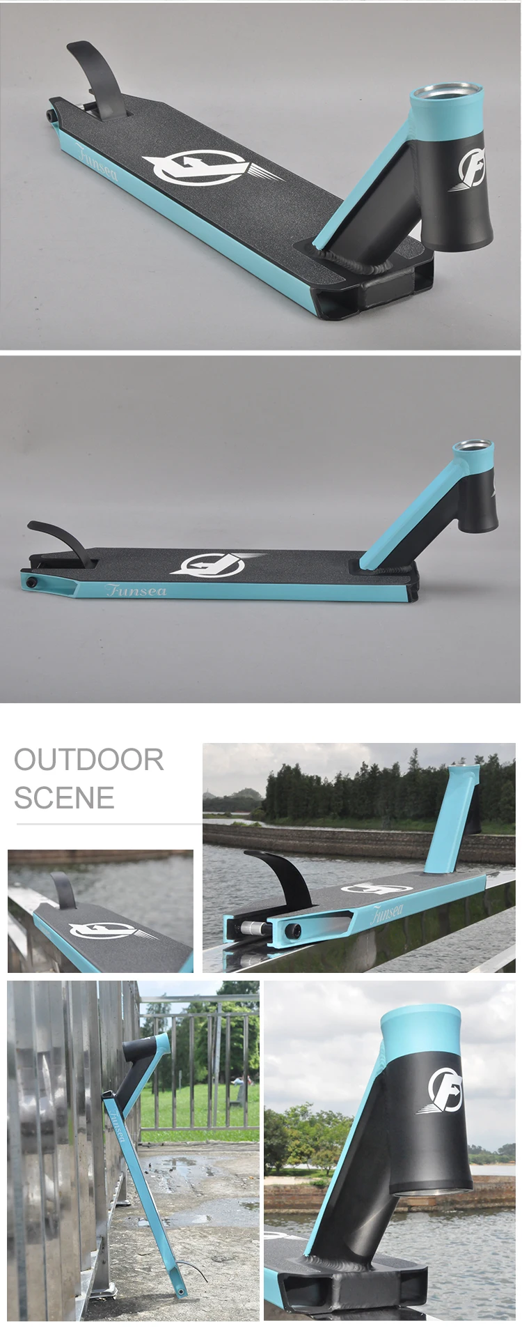 Aluminium Alloy 6061 Freestyle Scooter Decks 115*500mm Stunt Scooter