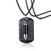 Men Stainless Steel Scripture Bible Opener and Bullet Ash Urn Pendant Necklace For Unisex Jewelry