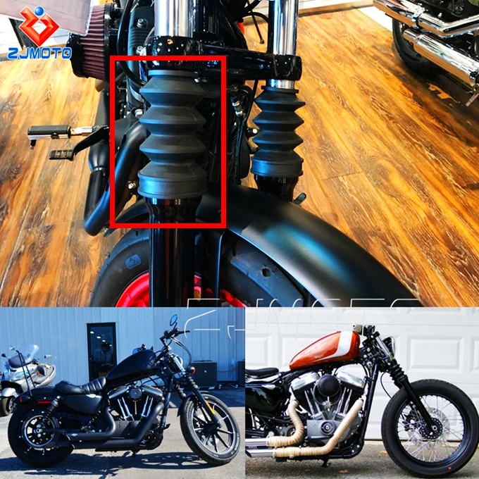 39mm Rubber Fork Cover Gaiters Gators Boots For Sportster Dyna FX XL 883 Fork Gaiters Gators Boots 