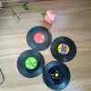 4 Pcs/set Retro Vinyl Drink Coasters Table Cup Mat Four Colors Home Decor CD Record Coffee Drink Cup Placemat Tableware Gadgets