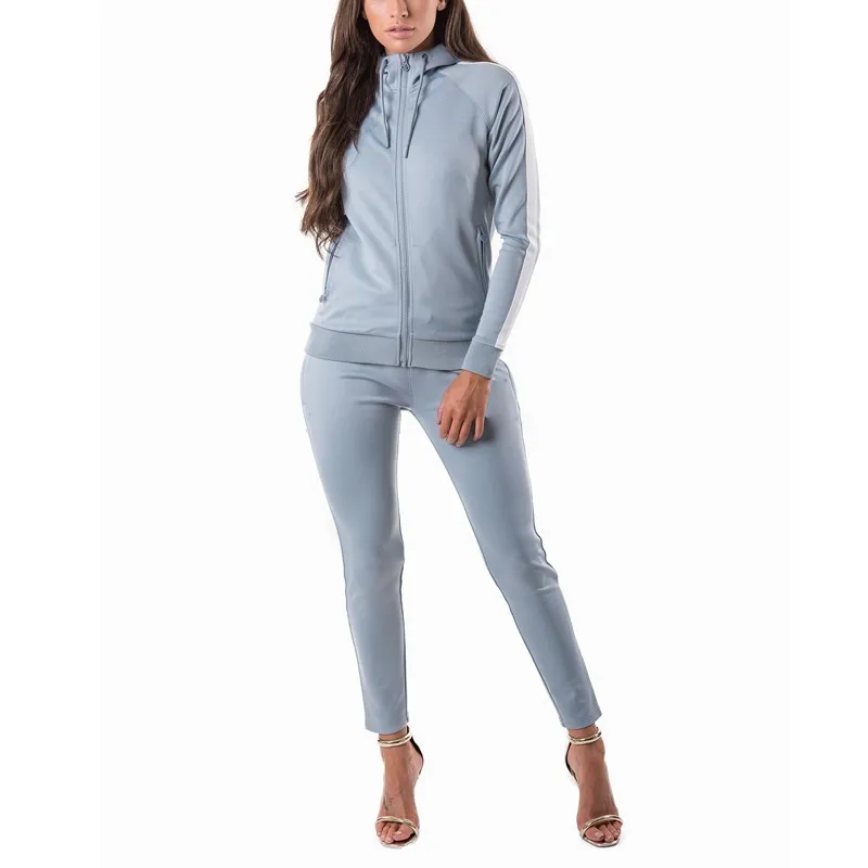Grey Two Piece Tracksuit Women Slim Fit Tracksuit - Buy Two Piece ...