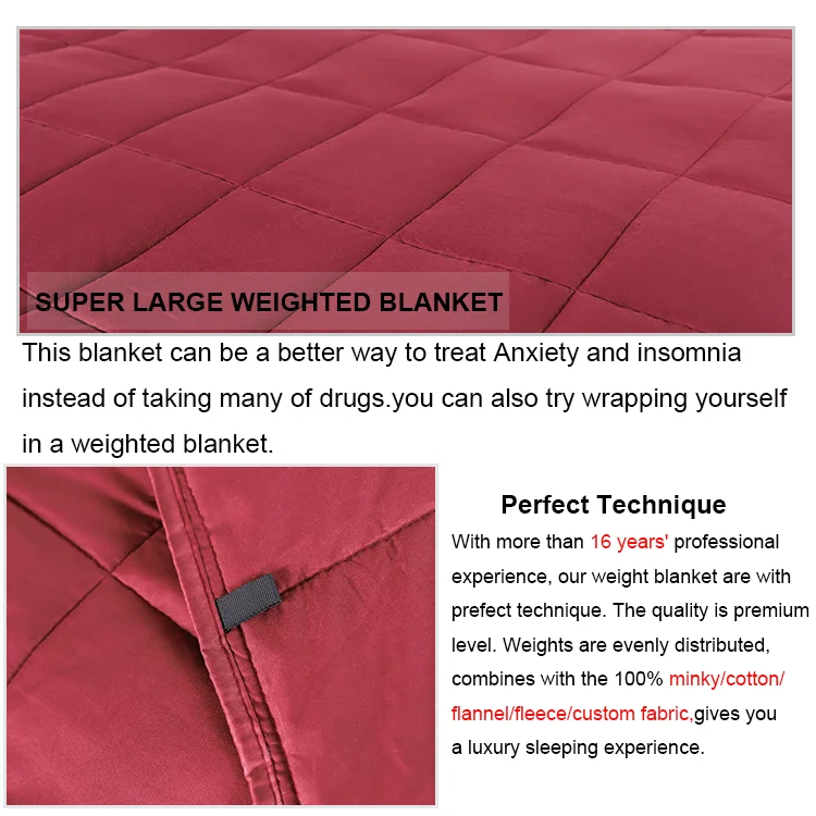 Custom Gravity Red Cotton Fleece Sensory Anxiety Blankets Cheap Adults