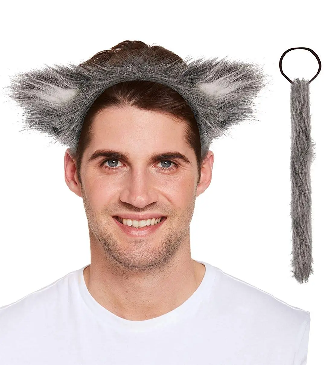 Rimi Hanger Adults Halloween Wolf 2 Pcs Headband Set Unisex Fancy Dress Party Accessories One Size