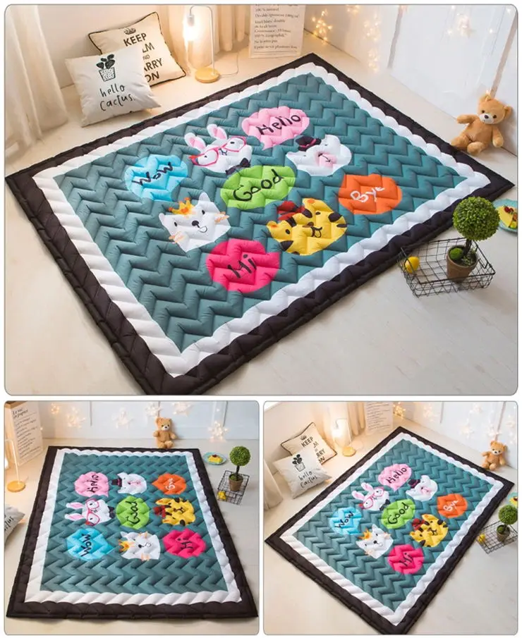 comfortable soft cotton folding baby play game mat creeping mat