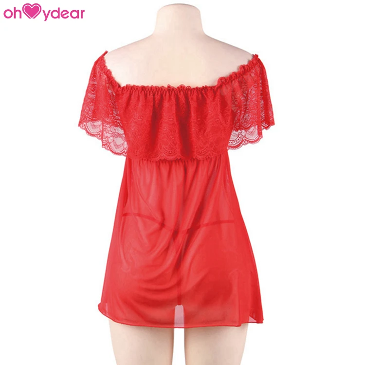 Drop Ship Red Mature Ladies Sheer Sexy Babydoll Chemise Buy Sexy